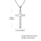 Vnox Gold Black Silver Color Cross Pendant Necklace for Men Women, Stainless Steel Cuban Link Chain, Cross Collar Gift for Him