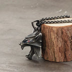 Viking Wolf Head Pendant Necklace — Stainless Steel