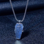 Punk Gothic Halloween Skeleton Coffin Shaped Pendant Necklace For Women Men Cross Skull Stainless Steel Chain Choker
