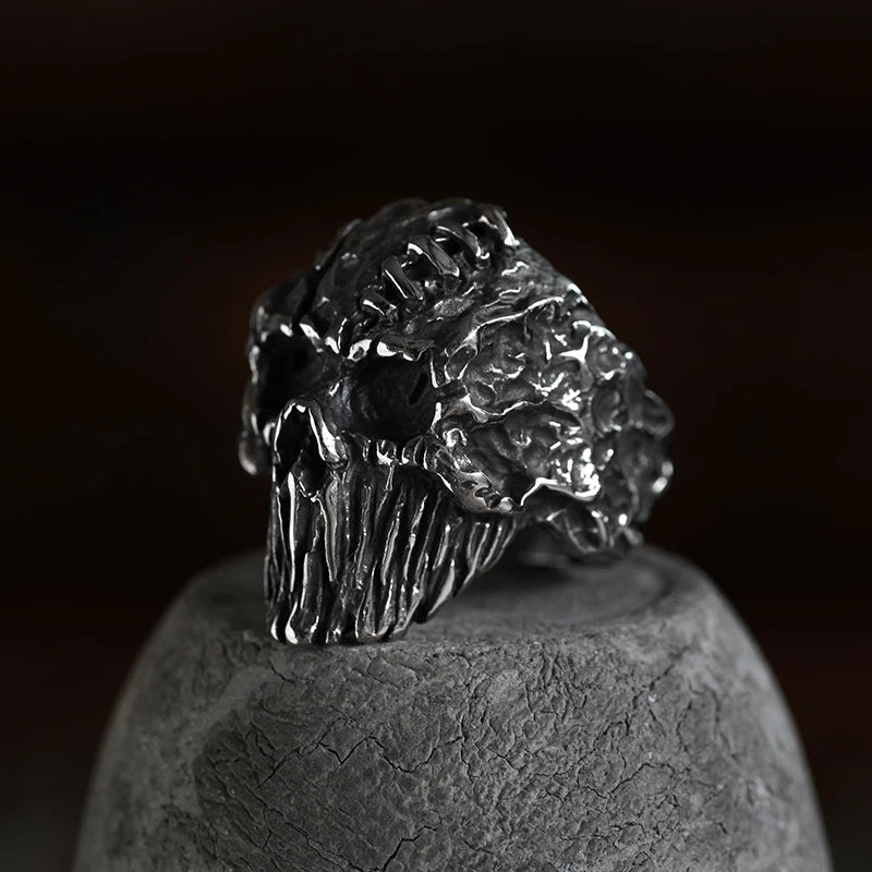 Hip-Hop Men's Biker Rings Head Evil Skull Ring Gothic Punk Rock Biker Jewelry Accessories Wholesale