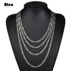 BTEN 2020 Fashion Classic Figaro Chain Necklace Men Stainless Steel Long Necklace For Men Women Chain Jewelry