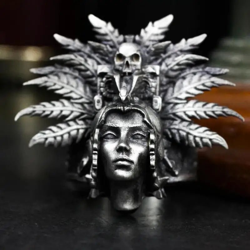 Priestess Retro Priest Ring, Men's Silvery Plated Ring, Artistic Ring Punk Style, Goth Jewelry for Men, Gifts for