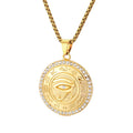 Ancient Egypt The Eye of Horus Pendant Gold Male Color Stainless Steel Zircon Round Necklace for Men Egyptian Jewelry Gift 2025