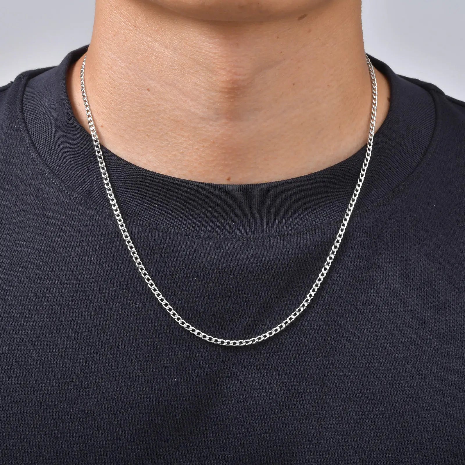 Braided Link Chain Choker Necklace — Stainless Steel