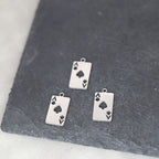 Ace of Hearts Playing Card Pendant Necklace — Stainless Steel