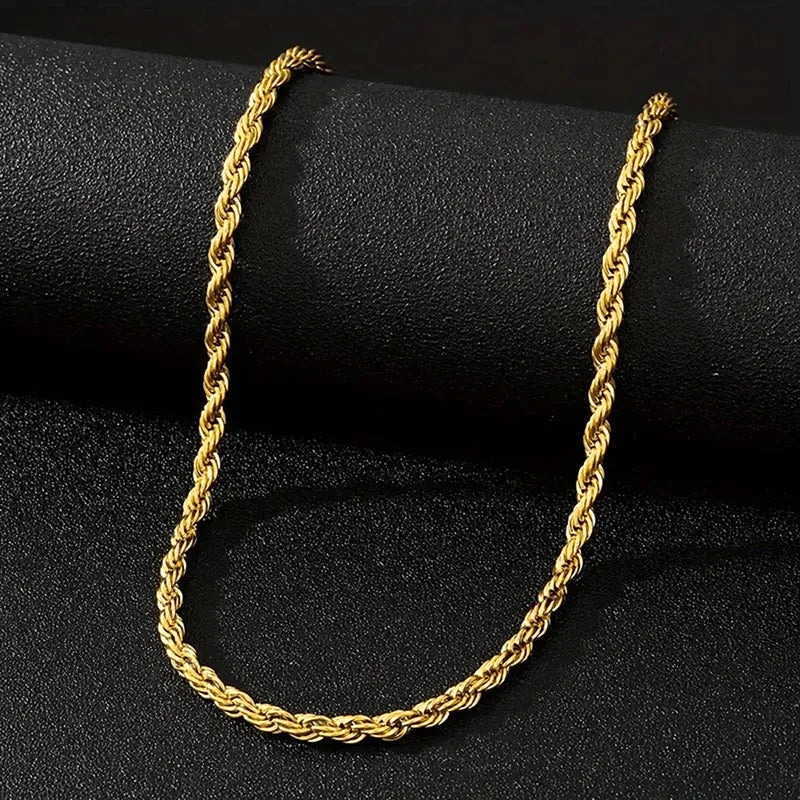 Twisted Rope Chain Necklace — Versatile Sizing