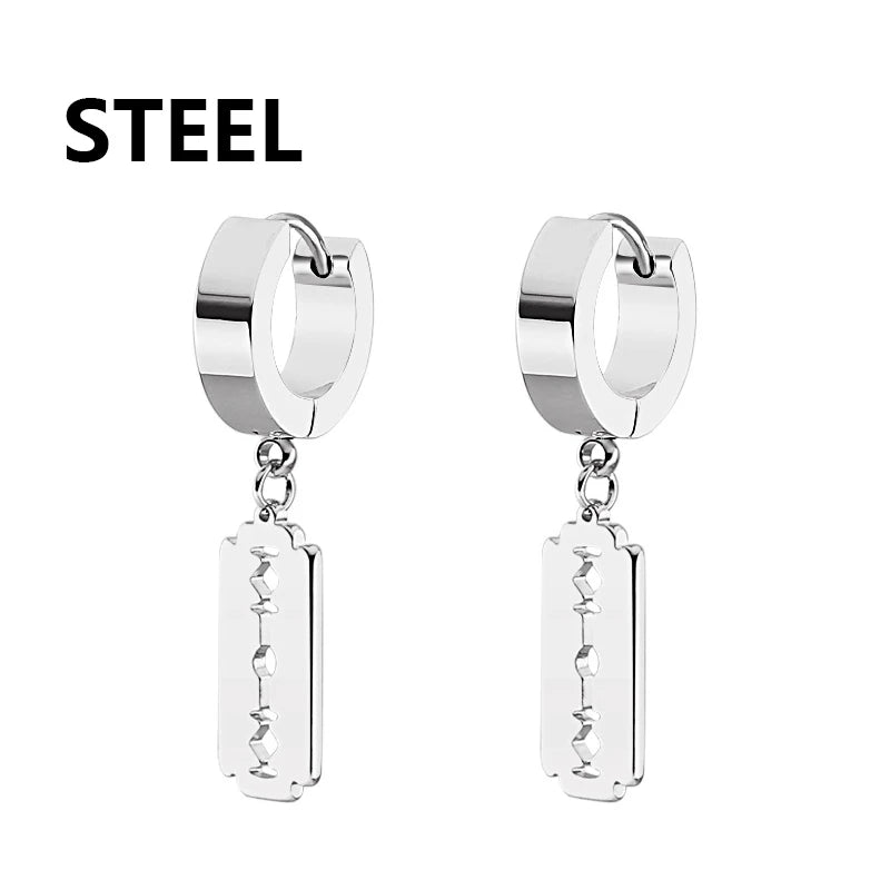 1 pair Fashion Simple Padlock Pendant Stainless steel lock Shaped Stud Earrings For Women Punk Hip Hop Style Ear