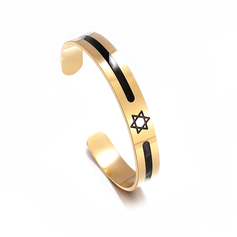 Hamsa Hands of Fatima Hebrew Pendant Stainless Steel Jerusalem Star of David Necklace Women's Jewish Jewelry