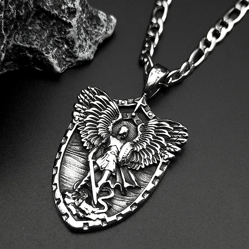 Vintage Saint Michael Silver Necklace