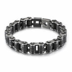Retro Heavy Brush Stainless Steel Motorcycle Chain Bracelet 11/13MM Wide Mens Women Bike Biker Bracelets Hip-Hop Jewelry 19-23cm