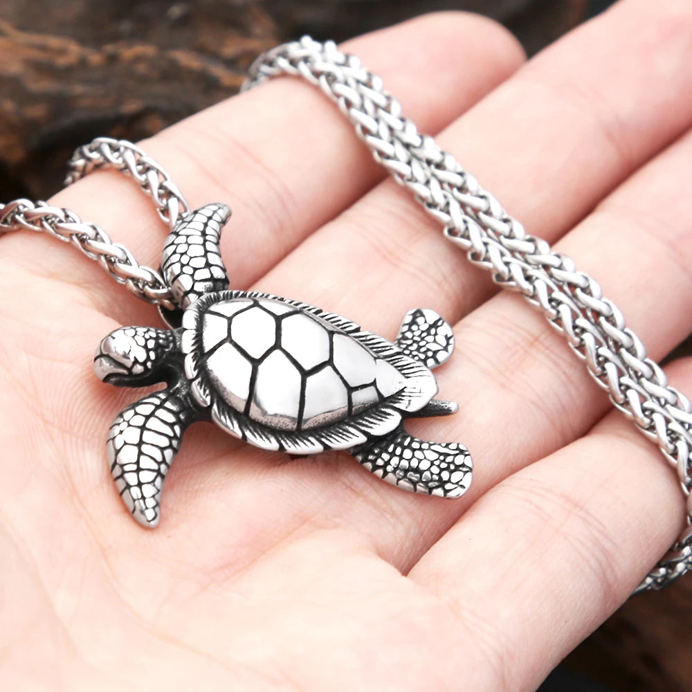 Turtle Pendant — Stainless Steel