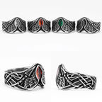 Angel Wings Gemstone Ring — Stainless Steel