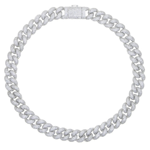 2024 New Silver Color Heavy Chunky Prong Cuban Link Chain Necklace for Men 15mm Iced Out Bling Charms Hip Hop Jewelry