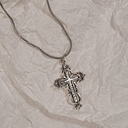 Y2K Spike Cross Pendant Necklace