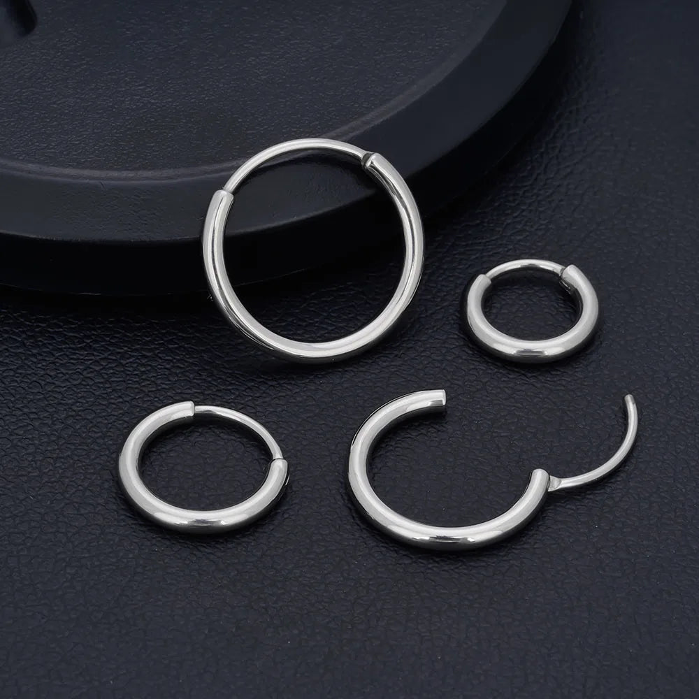 G23 Titanium Open Circle Earrings Cool Air Personality Open Men's And Women's Fashion Tragus Piercing Jewelry Simple Earrings