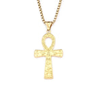 Vintage Fashion Ancient Egyptian Ankh Cross Pendant Necklace For Men Women Stainless Steel Amulet Jewelry Gifts