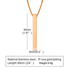 Pillar Bar Pendant Necklace — Stainless