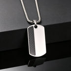 Men's Stylish Dog Tag Pendant Necklace, Stainless Steel Geometric Dog Tag Necklace, Fashion Casual Jewelry Gifts for