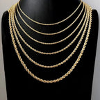 Fashion Hip Hop Rope Chain Necklace Classic Stainless Steel Twisted Link Chain Necklace For Men Women  Jewelry Gift