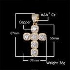 Iced Out Tennis Cross Pendant Necklace