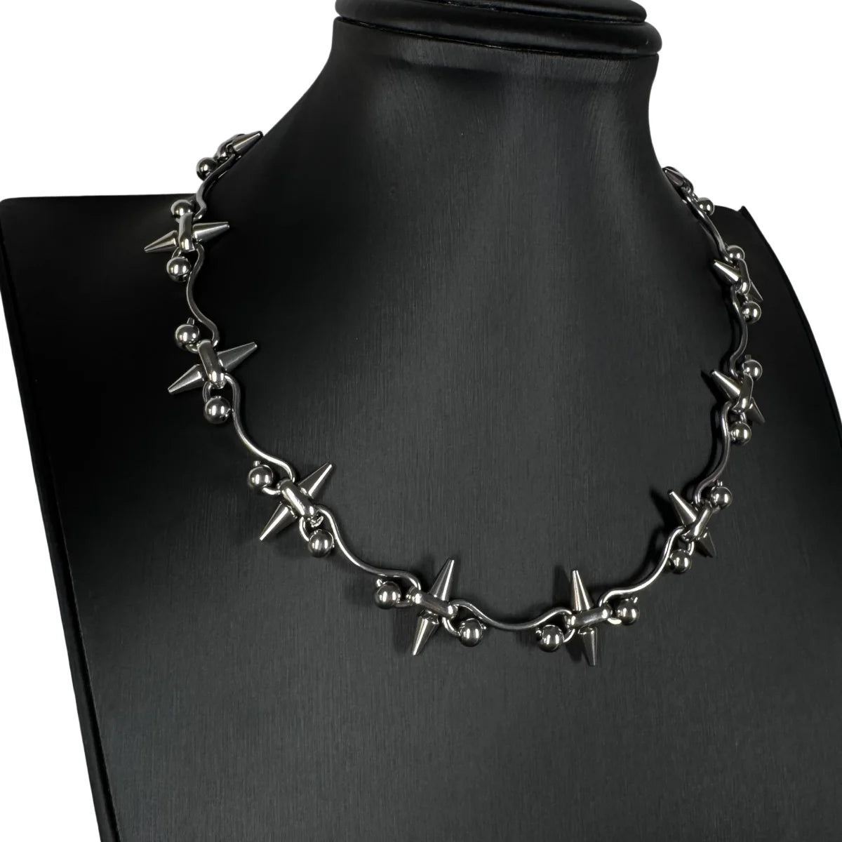 Punk-Style Personalized Rock Spiked Patchwork Necklace Cool Trendy Geometric Necklace Gothic Y2K Charm Accessori