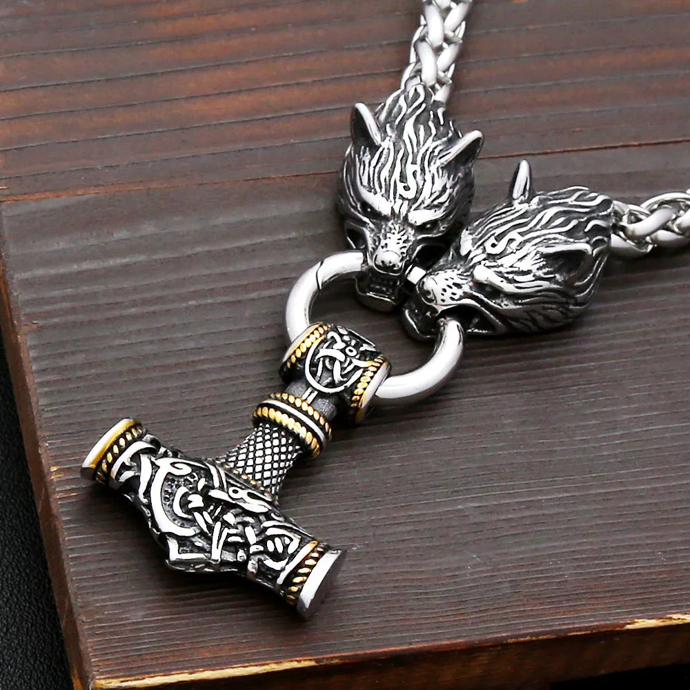 Mjölnir Thor's Hammer Pendant Necklace — Stainless Steel