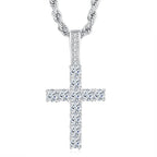 Iced Out CZ Cross Choker Pendant — SS