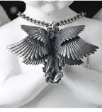 Delicate Antique Silver Color Seraph Prayer Good Luck Necklace Pendant Men Women Anniversary Amulet Jewelry Gift