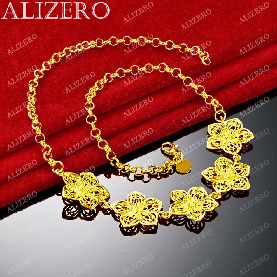 Plum Blossom Gold Pendant Necklace