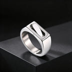 Classic Spinner Fidget Ring for Men, Stainless Steel Silver Color Polished Signet Ring, Fashion Cool Finger Jewelry Accessories