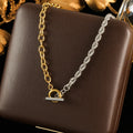 GANEMLY 316L Stainless Steel Asymmetry Chain Necklace For Women Gold Color Thick Chunky Collar Neck Chain Rust Proof Jewelry