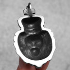 Crown Lion Head Pendant Necklace — Box Chain, Stainless Steel
