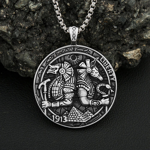 Anubis Steel Pendant Ancient Egyptian Pharaoh