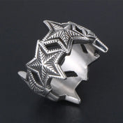 Five-Pointed Star Band Ring — Stainless Steel