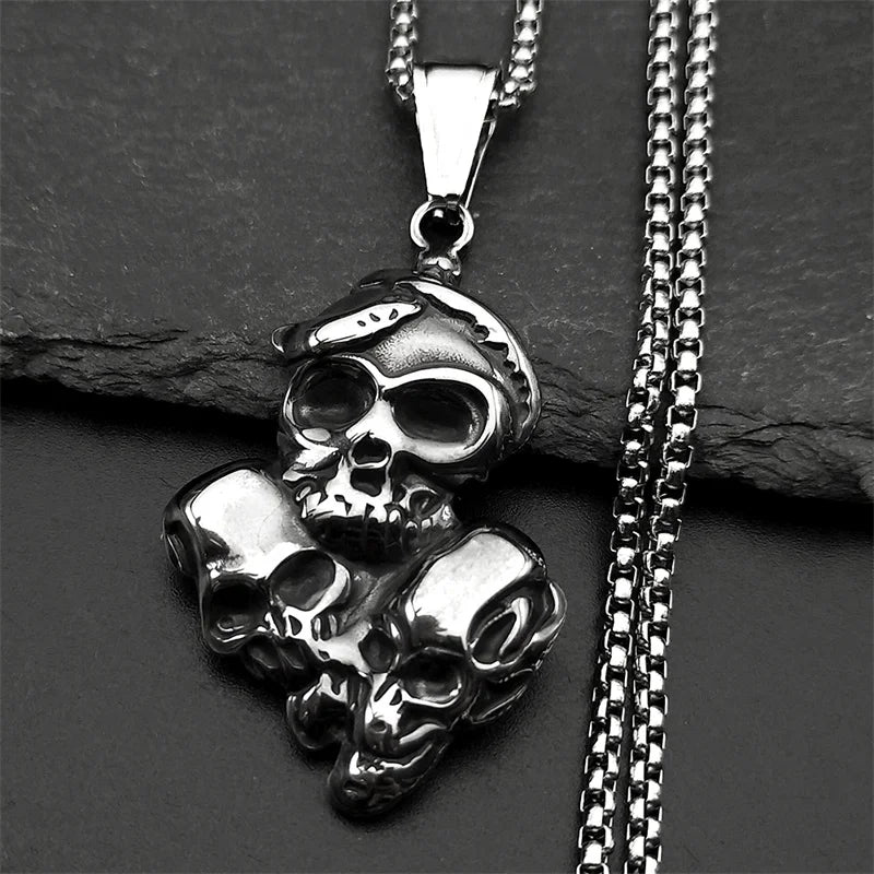 Skull Two-Tone Pendant Punk Party