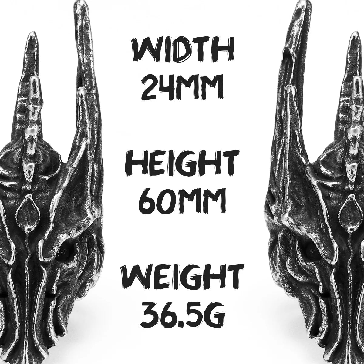 Lich King Skull Ring Black — Stainless Steel