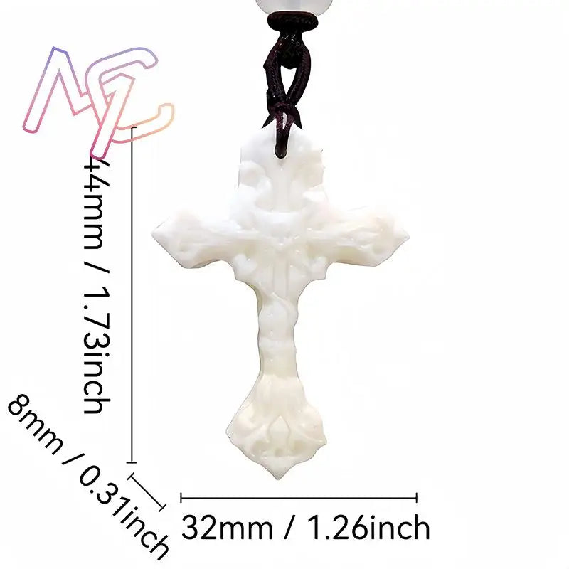 Natural Real Jade Cross Pendant Necklace Talismans Amulet Designer Gift Carved Jewelry Gifts for Women Men Charm Chinese