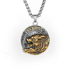 Viking Fenrir Wolf Pendant Necklace — Stainless Steel