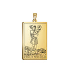 Dawapara Pentacles Tarot Card Pendant for Necklace Stainless Steel Golden Black Jewelry Accessories Charms Pendants