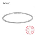 New 2&3&4mm Moisssanite Tennis Bracelet Original 925 Sterling Silver Jewelry Moisssanite Diamond Tennis Chain for Women