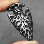 Viking Compass Pendant Necklace — Stainless Steel