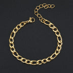 Gold Figaro Bracelet 316L Stainless Steel 5MM