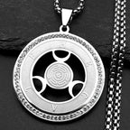 Moon Steel Pendant Witchcraft Triple Goddness