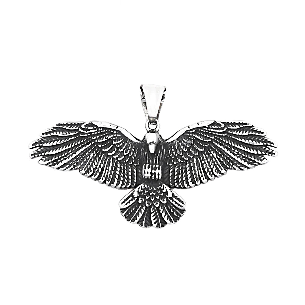 New Fashion 316L Stainless Steel Eagle Pendant Necklaces For Men Women Hip Hop Biker Vikings Animal Necklace Party Jewelry Gifts