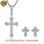 Iced Out Cross Necklace Set — 925 Silver