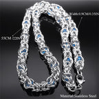Trendy Byzantine Link Chain for Men Boys Stainless Steel Silver Color Think Necklace Biker Male Party Gift Jewelry