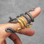 Animal Snake Cobra Series Stainless Steel Men Rings Punk Trendy for Women Fashion Jewelry Halloween Creativity Gift Wholesale