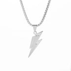 Stainless Steel Zeus Thunder Necklace Lightning Charm for Men and Women Hip Hop Trend Street Party Cool Jewelry