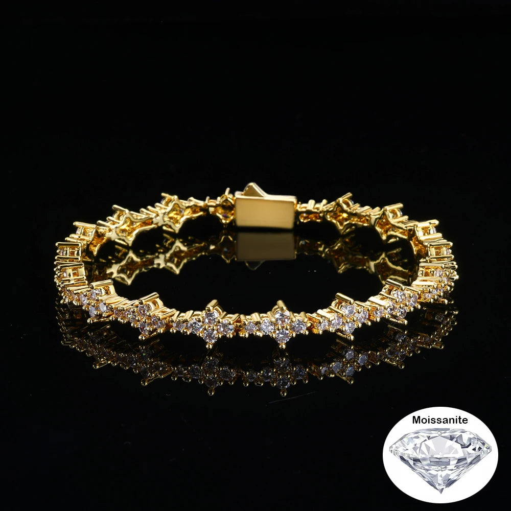 Tennis Chain Necklace Stainless Steel 6.5MM Cluster