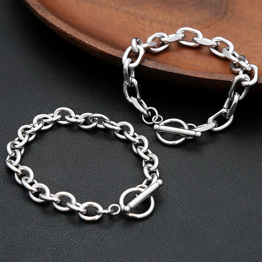 Minimal Silver Bracelet — Stainless Steel